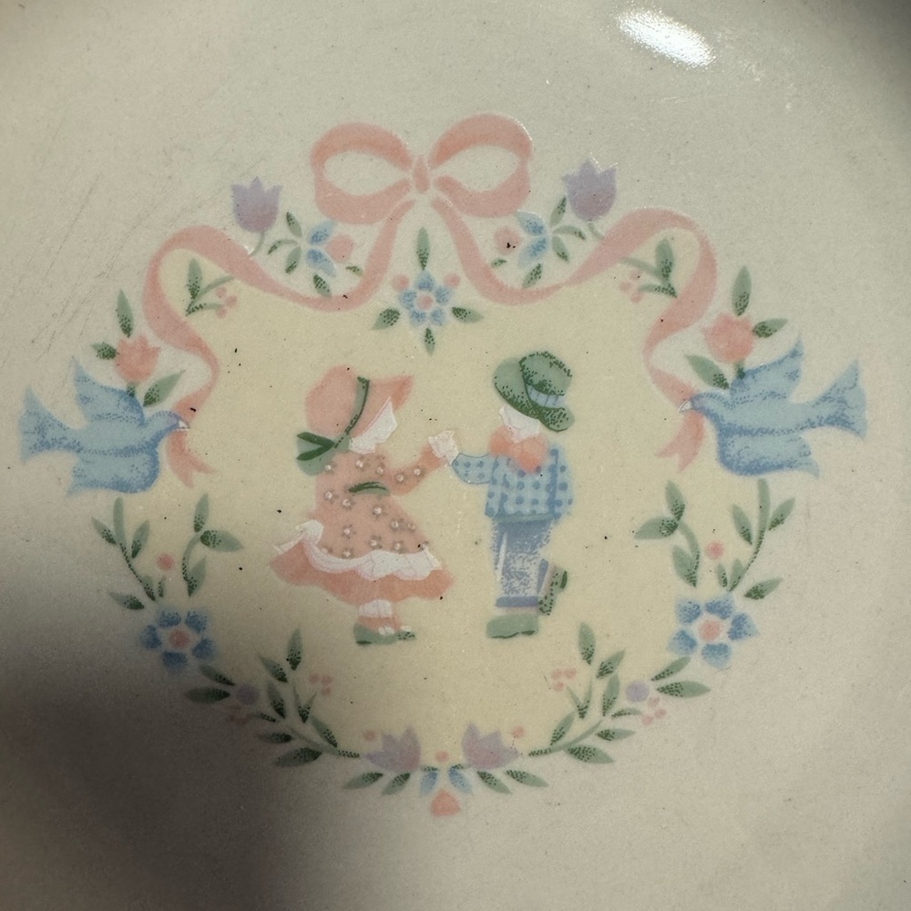 Vintage Tienshan Stoneware "Memories"  3 Salad Plate Set Cottagecore Country EUC - Picture 9 of 10